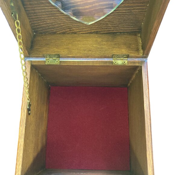 Handmade OOAK Trinket Box Jewely Box With Heart Shaped Mirror - Picture 4 of 9